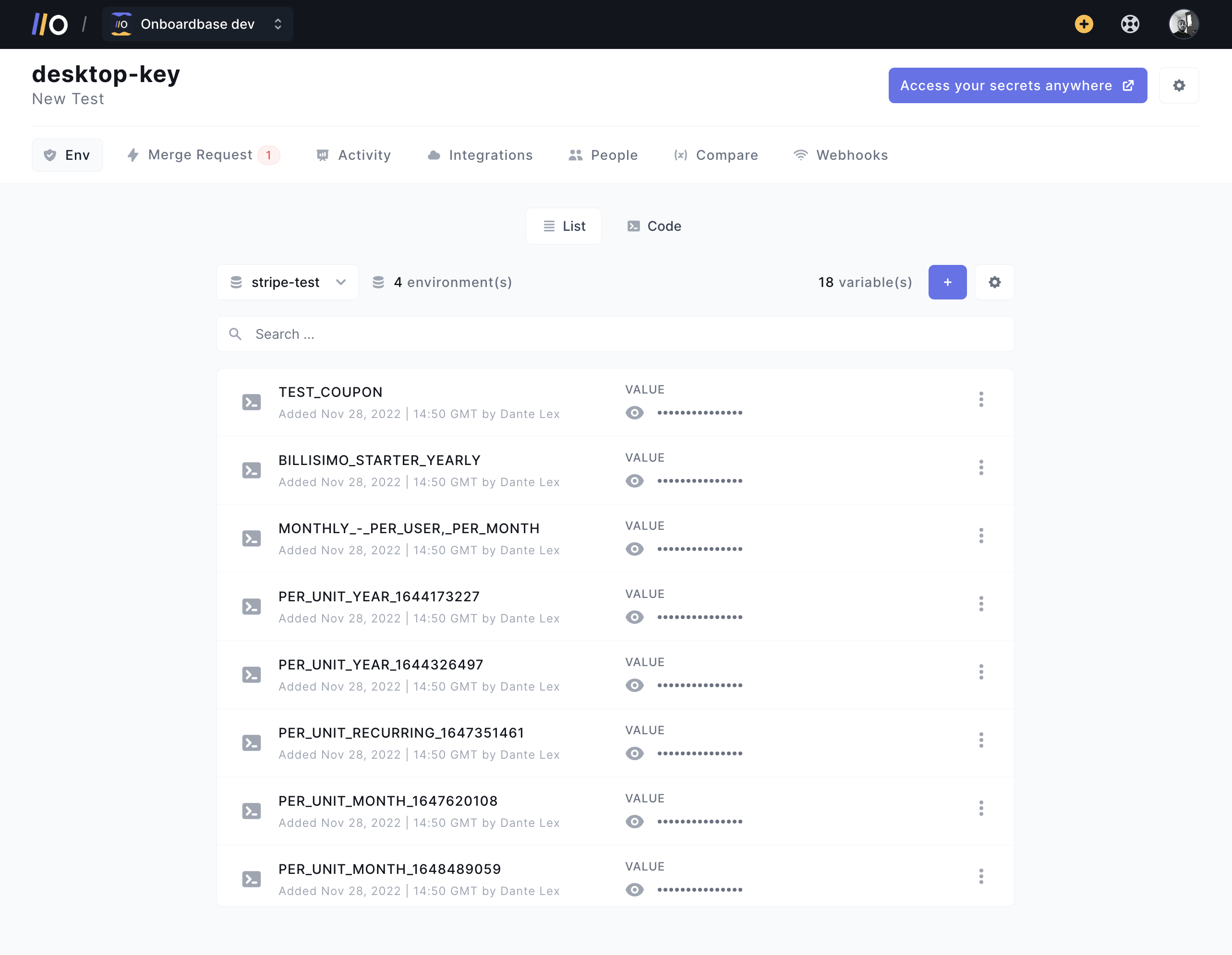 Onboardbase web user interface